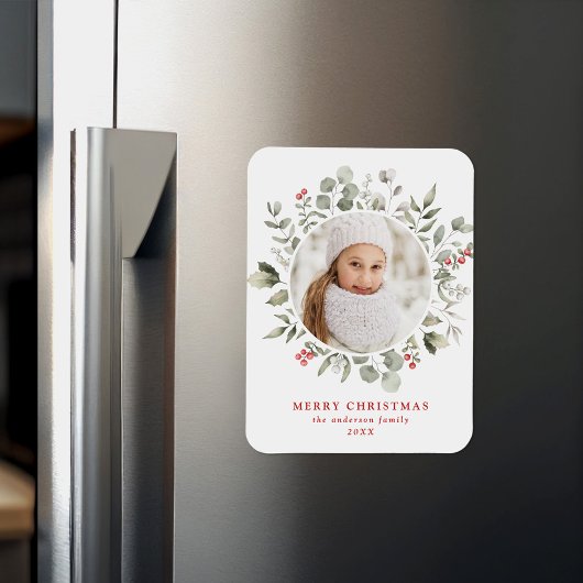 Magnet Flexible Élégant feuillage d'hiver et baies Holly Photo