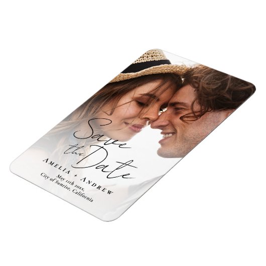 Magnet Flexible Élégant Fiançailles de script de script de photo (Côté Gauche)