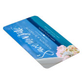 Magnet Flexible Elégant Floral Blue Ocean Beach Save the Date Magn (Côté Droit)