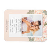 Magnet Flexible Élégant floral Enregistrer la date Mariage photo (Horizontal)