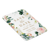 Magnet Flexible Élégant floral simple Enregistrer la date carte ma (Côté Droit)