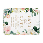 Magnet Flexible Élégant floral simple Enregistrer la date carte ma (Horizontal)