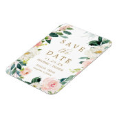Magnet Flexible Élégant floral simple Enregistrer la date carte ma (Côté Gauche)