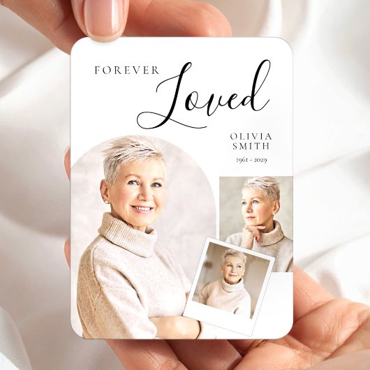Magnet Flexible Elegant Funeral Keepsake with Custom Photo Collage