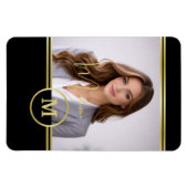 Magnet Flexible Elegant Gold Signature Monogram with Photo (Horizontal)