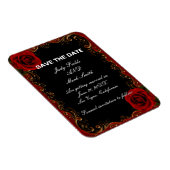 Magnet Flexible Élégant Goth Red Roses Enregistrer La Date (Côté Droit)