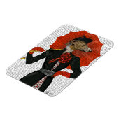 Magnet Flexible Elégant Greyhound et parapluie rouge 2 (Côté Gauche)