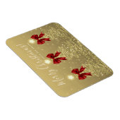 Magnet Flexible Elegant Holiday Gold Red Christmas Trees Greeting  (Côté Droit)