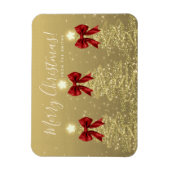 Magnet Flexible Elegant Holiday Gold Red Christmas Trees Greeting  (Vertical)