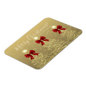 Magnet Flexible Elegant Holiday Gold Red Christmas Trees Greeting  (Côté Gauche)