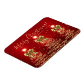 Magnet Flexible Elegant Holiday Gold Red Christmas Trees Greeting (Côté Gauche)