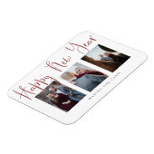 Magnet Flexible Elégant Joyeux Nouvel An Moderne Rose Photo Collag (Côté Gauche)