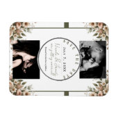 Magnet Flexible Élégant Mariage de coin vert et blanc de l'Olivier (Horizontal)