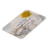 Magnet Flexible Élégant mariage de marguerite Enregistrer la date (Côté Gauche)