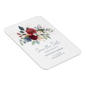 Magnet Flexible Élégant mariage floral script Enregistrer la date (Côté Droit)