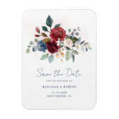 Magnet Flexible Élégant mariage floral script Enregistrer la date (Vertical)