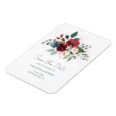 Magnet Flexible Élégant mariage floral script Enregistrer la date (Côté Gauche)