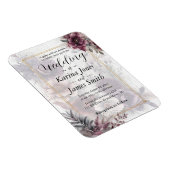 Magnet Flexible Élégant Mariage floral violet, rose et marron (Côté Droit)