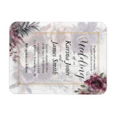 Magnet Flexible Élégant Mariage floral violet, rose et marron (Horizontal)