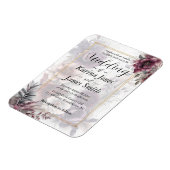 Magnet Flexible Élégant Mariage floral violet, rose et marron (Côté Gauche)