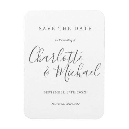 Magnet Flexible Élégant mariage moderne écriture Save the Date (Vertical)