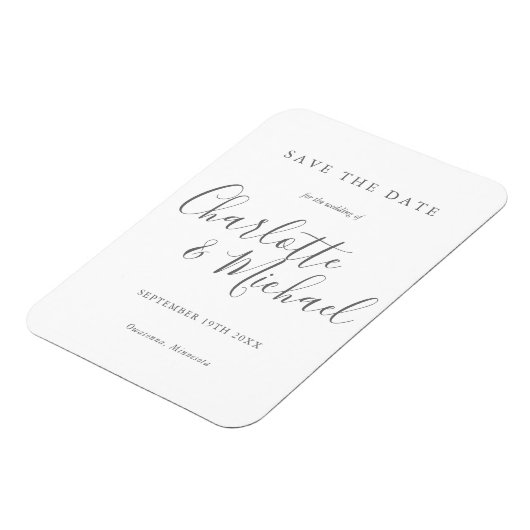Magnet Flexible Élégant mariage moderne écriture Save the Date (Côté Gauche)