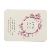 Magnet Flexible Élégant mariage rose floral Enregistrer la date (Horizontal)