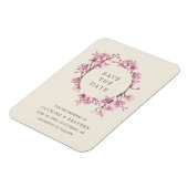 Magnet Flexible Élégant mariage rose floral Enregistrer la date (Côté Gauche)