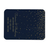 Magnet Flexible Elégant Marine & Gold Falling Stars Enregistrer La (Horizontal)