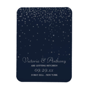 Magnet Flexible Elégant Marine & Silver Falling Stars Enregistrer 