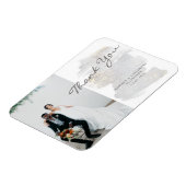 Magnet Flexible Élégant Merci Mariage gris-argenté avec l'or (Côté Gauche)