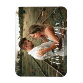 Magnet Flexible élégant merci simple script photo mariage (Vertical)