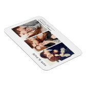 Magnet Flexible Élégant moderne Enregistrer la date 3 Photo Blanc (Côté Droit)