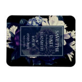 Magnet Flexible Élégant Moody Dark Floral Mariage (Horizontal)