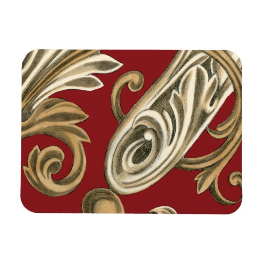 Magnet Flexible Elégant Motif Botanique avec Foliage Tan (Horizontal)