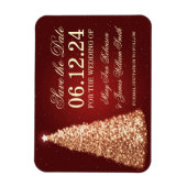Magnet Flexible Élégant Noël Enregistrer La Date Or Rouge (Vertical)