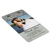 Magnet Flexible Elégant noir argent mariage damassé merci (Côté Droit)