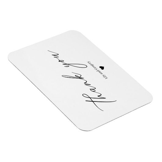 Magnet Flexible Elégant noir blanc Mariage Carte de remerciements (Côté Droit)