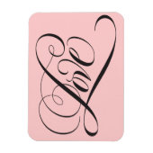 Magnet Flexible Élégant noir rose Fancy LOVE Script Lettres (Vertical)