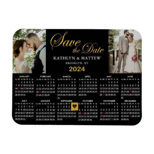 Magnet Flexible Elégant Parties scintillant or Script 2 Photo Enre (Horizontal)