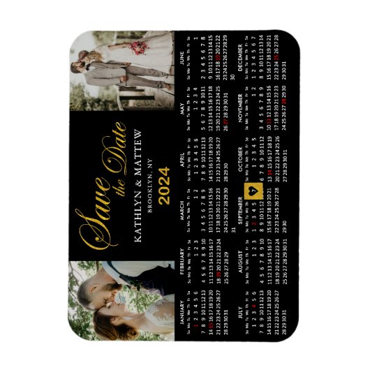 Magnet Flexible Elégant Parties scintillant or Script 2 Photo Enre (Vertical)