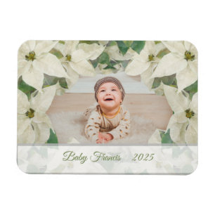 Magnet Flexible Elégant Poinsettia Bébé Carte photo plat