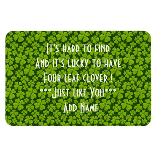 Magnet Flexible Élégant quatre feuilles de trèfle floral (Horizontal)