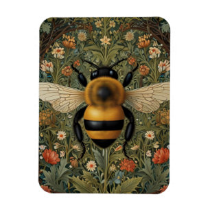 Magnet Flexible Elégant rétro bumblebee boho botanique floral art