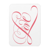 Magnet Flexible Élégant rose Fancy LOVE Script Lettres Coeur (Vertical)