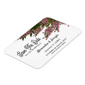 Magnet Flexible Elégant Rose Floral Aquarelle Enregistrer La Date (Côté Gauche)
