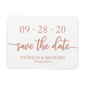 Magnet Flexible Élégant Rose Gold Wedding Enregistrer La Date (Horizontal)