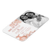 Magnet Flexible Élégant Rose moderne or Floral Enregistrer les dat (Côté Gauche)