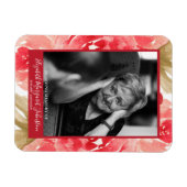 Magnet Flexible Élégant Rose Rouge Floral En Mémoire Amoureuse Fun (Horizontal)