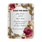 Magnet Flexible Élégant Roses Rouges Enregistrer l'aimant Date (Vertical)